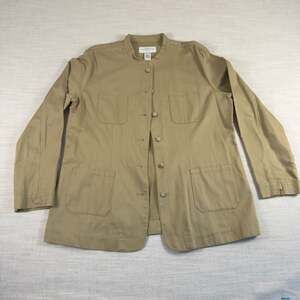 Liz Claiborne Lizsport Tan Cotton Mandarin Collar Utility Jacket Size XL